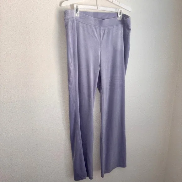 Juicy Couture Lavender Velour Tracksuit Set Rhinestone Logo Hoodie Pants XL NEW